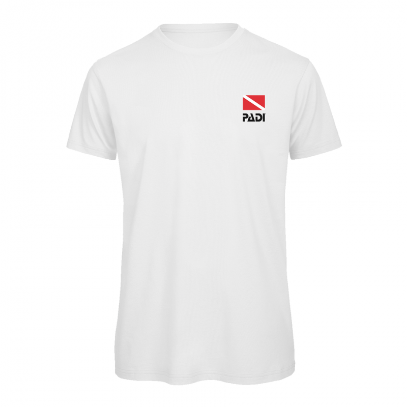 T-Shirt PADI Dive Flag Series sinistra torace stampa-bianco