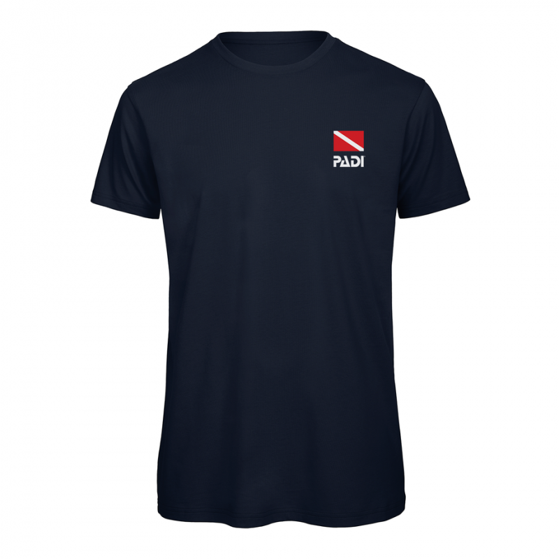 T-Shirt PADI Dive Flag Series sinistra torace stampa-Navy