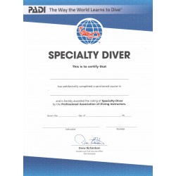CERTIFICATE SPECIALTY DIVER